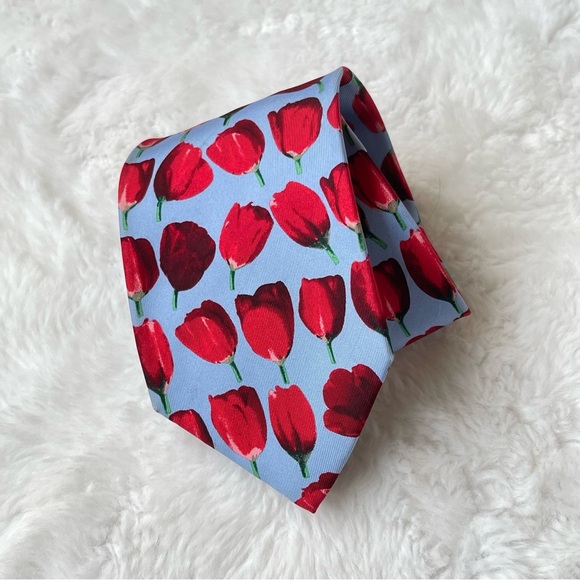 GUCCI Silk Flower Print Mens tie - Picture 6 of 7